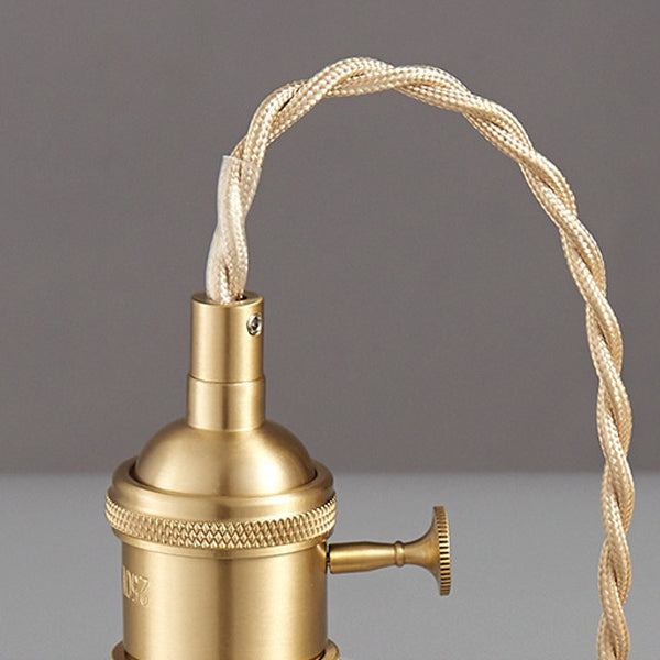 Contemporary Nordic Cylinder Ball Bowl Glass Brass 1-Light Pendant Light For Living Room