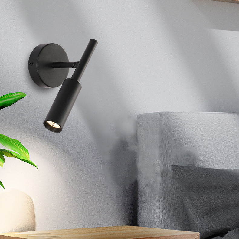 مصباح حائط LED أسطواني دائري من الألومنيوم بتصميم عصري بسيط لغرفة المعيشة 