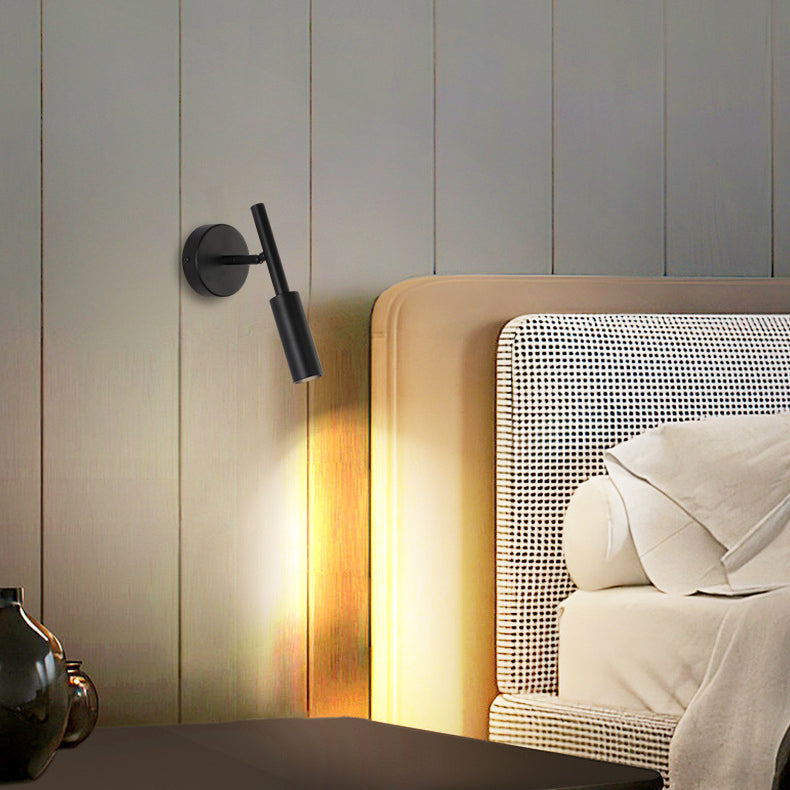 مصباح حائط LED أسطواني دائري من الألومنيوم بتصميم عصري بسيط لغرفة المعيشة 