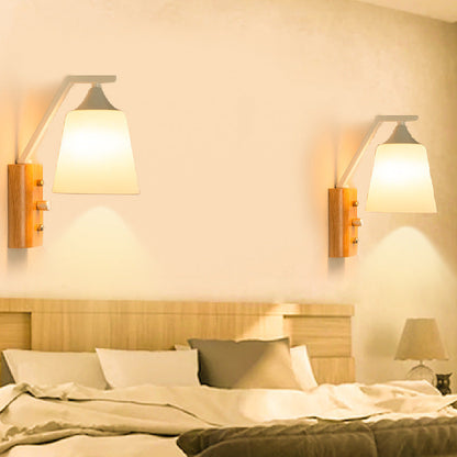 Contemporary Scandinavian Hexagon Round Square Glass Iron 1-Light Wall Sconce Lamp For Living Room