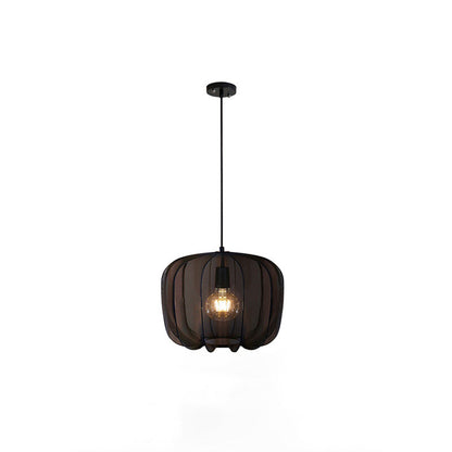 Traditional French Apple Round Fabric Iron 1-Light Pendant Light For Living Room