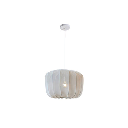 Traditional French Apple Round Fabric Iron 1-Light Pendant Light For Living Room