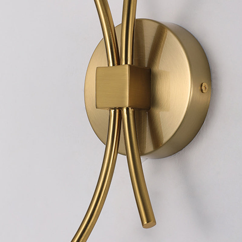 مصباح حائط LED من الحديد الأكريليكي المنحني على شكل زهرة آرت ديكو الحديثة لغرفة المعيشة 