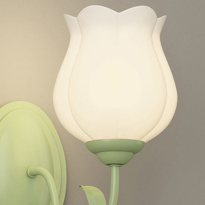 Traditional Vintage Floral Leaf Glass Iron 1/2 Light Wall Sconce Lamp For Living Room