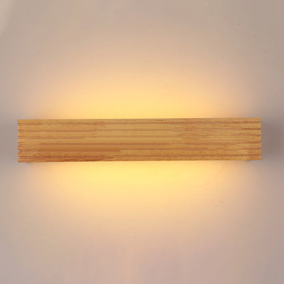 مصباح حائط LED خشبي أكريليك مستطيل الشكل بتصميم عصري بسيط لغرفة المعيشة 