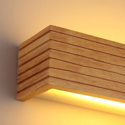 مصباح حائط LED خشبي أكريليك مستطيل الشكل بتصميم عصري بسيط لغرفة المعيشة 