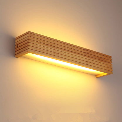 مصباح حائط LED خشبي أكريليك مستطيل الشكل بتصميم عصري بسيط لغرفة المعيشة 