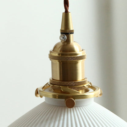 Traditional Vintage Conical Folding Retractable Ceramic Walnut Ash Wood Brass 1-Light Wall Sconce Lamp For Living Room