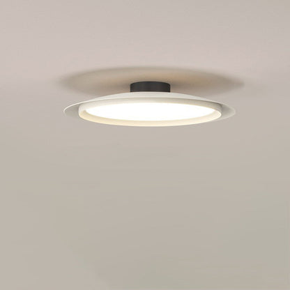 Contemporary Creative Dish Round Acrylic Iron LED Semi-Flush Mount Ceiling Light For Bedroom