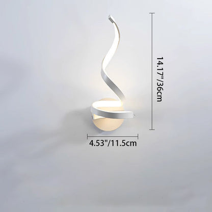 Contemporary Creative Curved Line Round Silicone Iron Aluminum LED Wall Sconce Lamp For Living Room