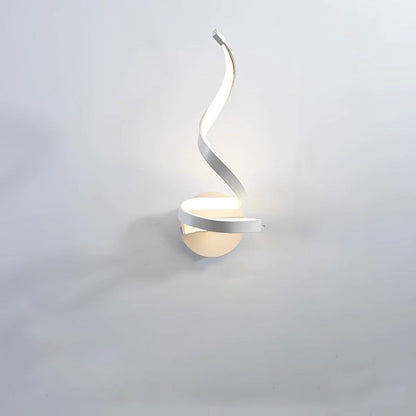 Contemporary Creative Curved Line Round Silicone Iron Aluminum LED Wall Sconce Lamp For Living Room