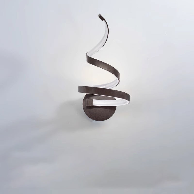 Contemporary Creative Curved Line Round Silicone Iron Aluminum LED Wall Sconce Lamp For Living Room