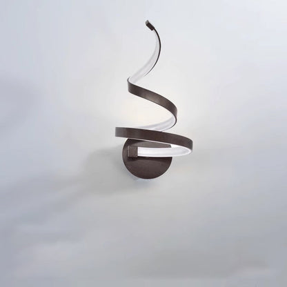 Contemporary Creative Curved Line Round Silicone Iron Aluminum LED Wall Sconce Lamp For Living Room