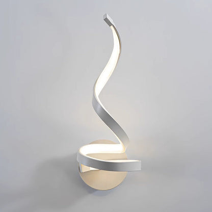 Contemporary Creative Curved Line Round Silicone Iron Aluminum LED Wall Sconce Lamp For Living Room