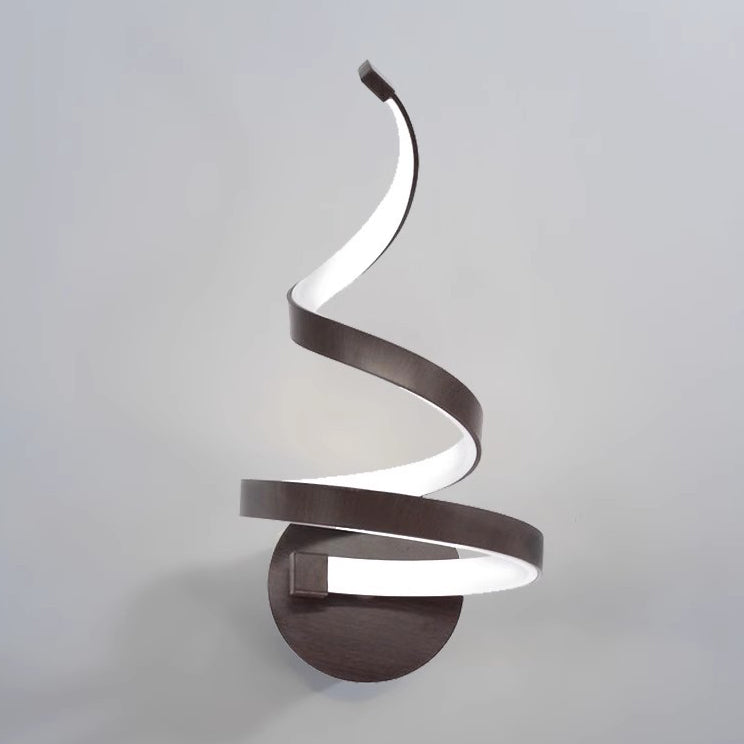 Contemporary Creative Curved Line Round Silicone Iron Aluminum LED Wall Sconce Lamp For Living Room