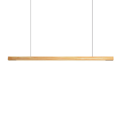 Modern Minimalist Long Round Disc PC Walnut Wood Aluminum LED Chandelier Island Light For Dining Room