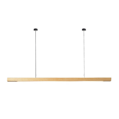 Modern Minimalist Long Round Disc PC Walnut Wood Aluminum LED Chandelier Island Light For Dining Room