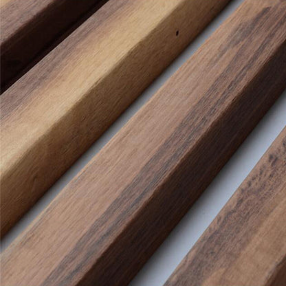 Modern Minimalist Rectangular Long Plate PC Walnut Raw Wood Aluminum LED Chandelier Island Light For Dining Room