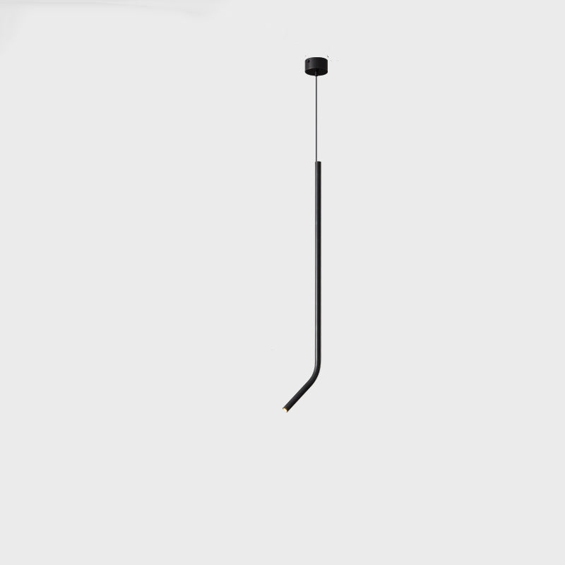 Contemporary Scandinavian Long Line Brass LED Pendant Light For Living Room