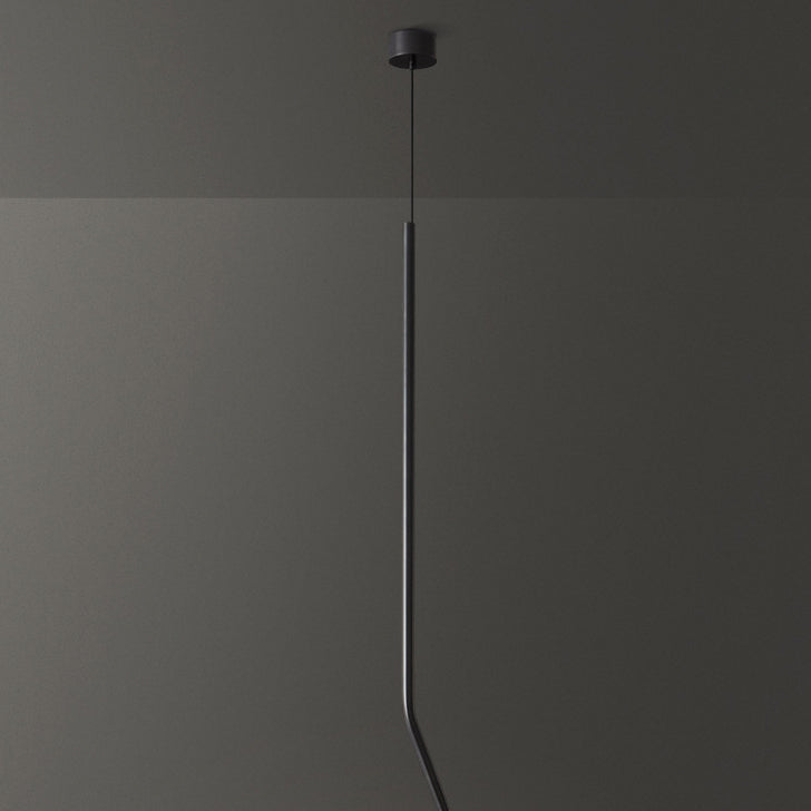 Contemporary Scandinavian Long Line Brass LED Pendant Light For Living Room