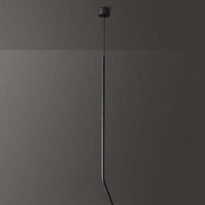 Contemporary Scandinavian Long Line Brass LED Pendant Light For Living Room