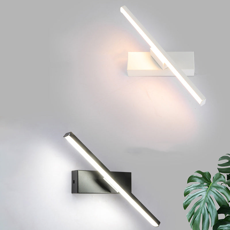 مصباح حائط LED مستطيل طويل من الحديد السيليكوني بتصميم عصري بسيط لغرفة النوم 
