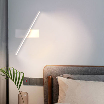 مصباح حائط LED مستطيل طويل من الحديد السيليكوني بتصميم عصري بسيط لغرفة النوم 