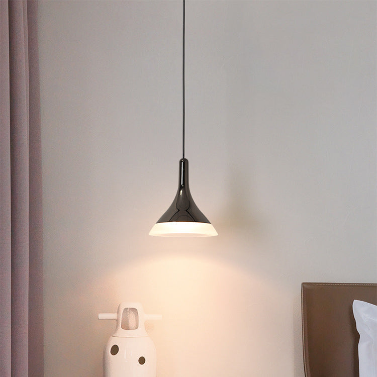Contemporary Scandinavian Round Cone Cylinder Acrylic Aluminum LED Pendant Light For Living Room