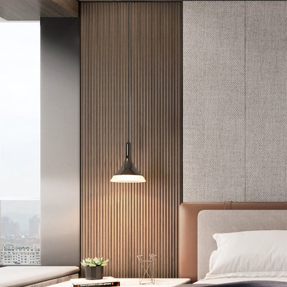 Contemporary Scandinavian Round Cone Cylinder Acrylic Aluminum LED Pendant Light For Living Room