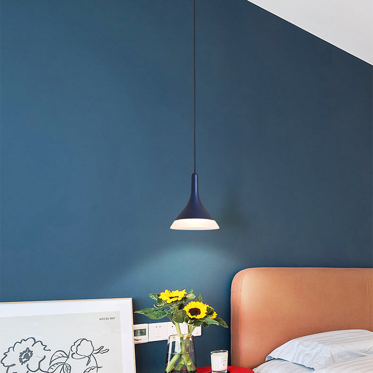 Contemporary Scandinavian Round Cone Cylinder Acrylic Aluminum LED Pendant Light For Living Room