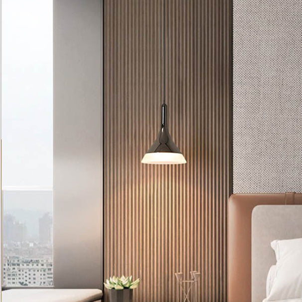 Contemporary Scandinavian Round Cone Cylinder Acrylic Aluminum LED Pendant Light For Living Room