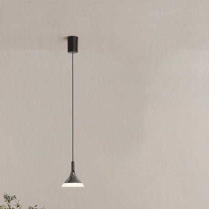 Contemporary Scandinavian Round Cone Cylinder Acrylic Aluminum LED Pendant Light For Living Room