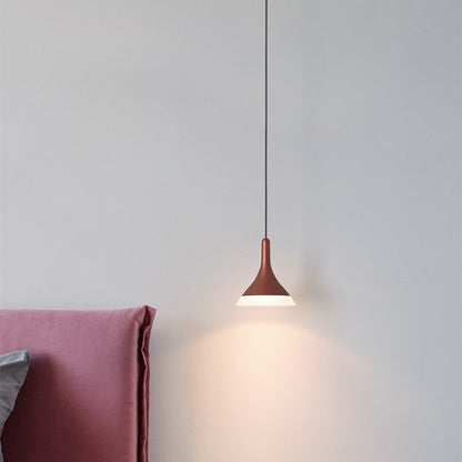 Contemporary Scandinavian Round Cone Cylinder Acrylic Aluminum LED Pendant Light For Living Room