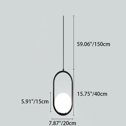 Modern Minimalist Oval Magic Bean Glass Iron 1-Light Pendant Light For Living Room