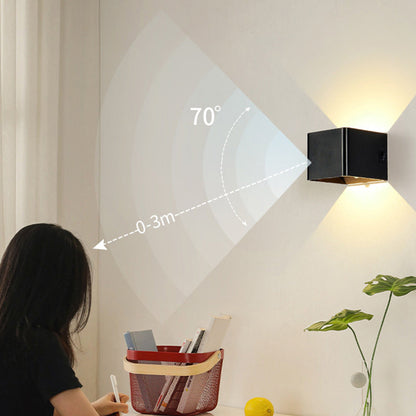 Moderne minimalistische quadratische Acryl-LED-Wandleuchte für das Wohnzimmer 