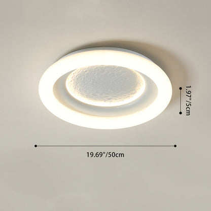 Modern Minimalist Kids Round Astronaut Star PE Iron LED Flush Mount Ceiling Light For Living Room
