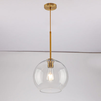 Contemporary Scandinavian Round Orb Glass Hardware 1-Light Pendant Light For Living Room