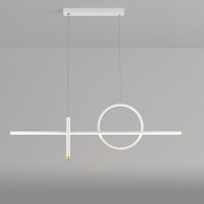 Modern Simplicity Round Long Cylinder Silicone Aluminum Iron LED Chandelier Island Light For Dining Room