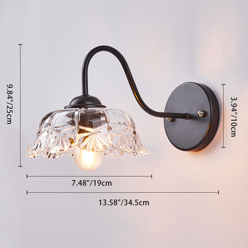 現代的なスカンジナビアの円形円錐形シリンダーガラス鉄製1ライト壁取り付け用燭台ランプリビングルーム用