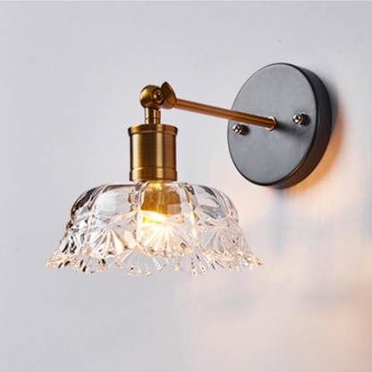 現代的なスカンジナビアの円形円錐形シリンダーガラス鉄製1ライト壁取り付け用燭台ランプリビングルーム用