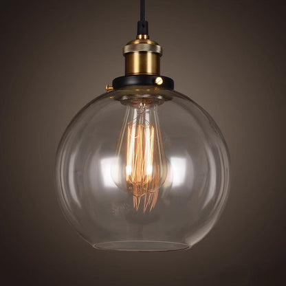 Modern Simplicity Bowl Half Round Glass Iron 1-Light Pendant Light For Living Room