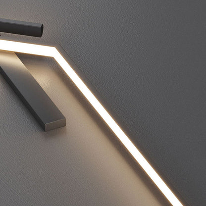 Modern Minimalist Strip Rectangle Line Silicone Aluminum LED Wall Sconce Lamp For Living Room