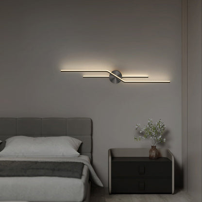 Modern Minimalist Round Line Long Brass LED Wall Sconce Lamp For Living Room