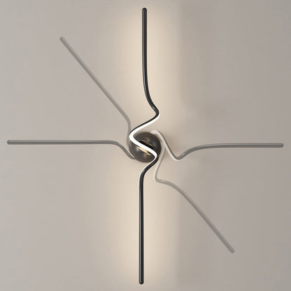 Contemporary Creative Line Bend Long Silicone Aluminum LED Wall Sconce Lamp For Bedroom