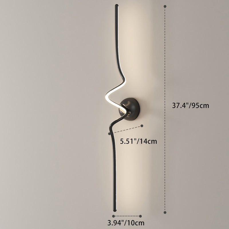 Contemporary Creative Line Bend Long Silicone Aluminum LED Wall Sconce Lamp For Bedroom