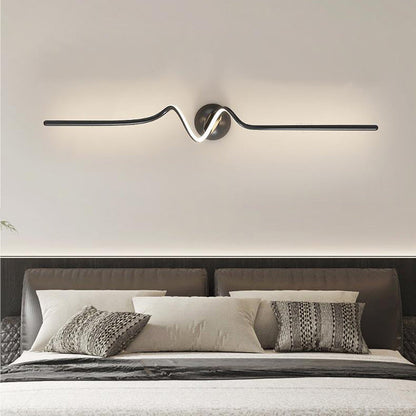 Contemporary Creative Line Bend Long Silicone Aluminum LED Wall Sconce Lamp For Bedroom