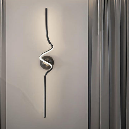 Contemporary Creative Line Bend Long Silicone Aluminum LED Wall Sconce Lamp For Bedroom