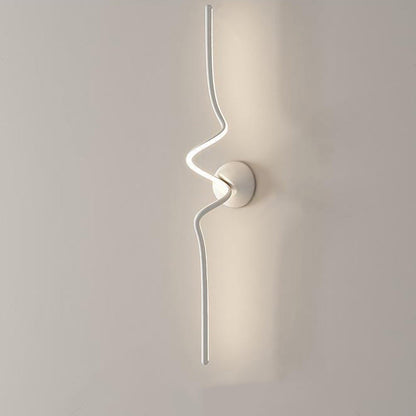 Contemporary Creative Line Bend Long Silicone Aluminum LED Wall Sconce Lamp For Bedroom