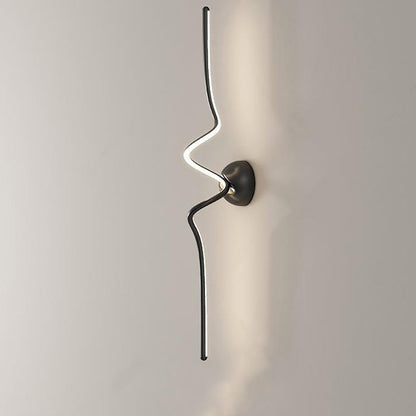 Contemporary Creative Line Bend Long Silicone Aluminum LED Wall Sconce Lamp For Bedroom