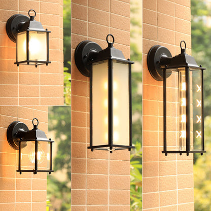 Modern Minimalist Square Rectangle Round Glass Aluminum 1-Light Wall Sconce Lamp For Garden